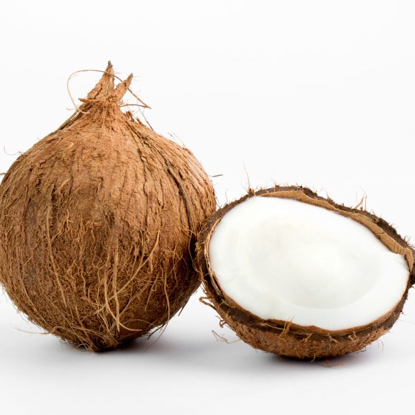 fresh coconut mellow delicious perfect cut isolated white